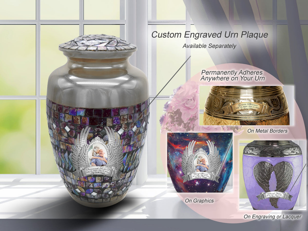 Commemorative Cremation Urns Silver Cracked Glass Cremation Urns
