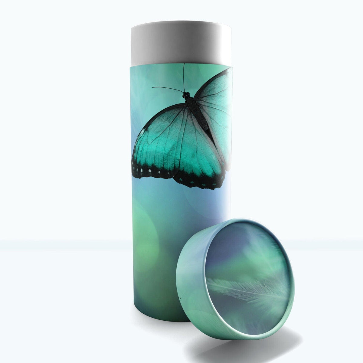 Commemorative Cremation Urns Small Bokeh Butterfly Biodegradable &amp; Eco Friendly Burial or Scattering Urn / Tube
