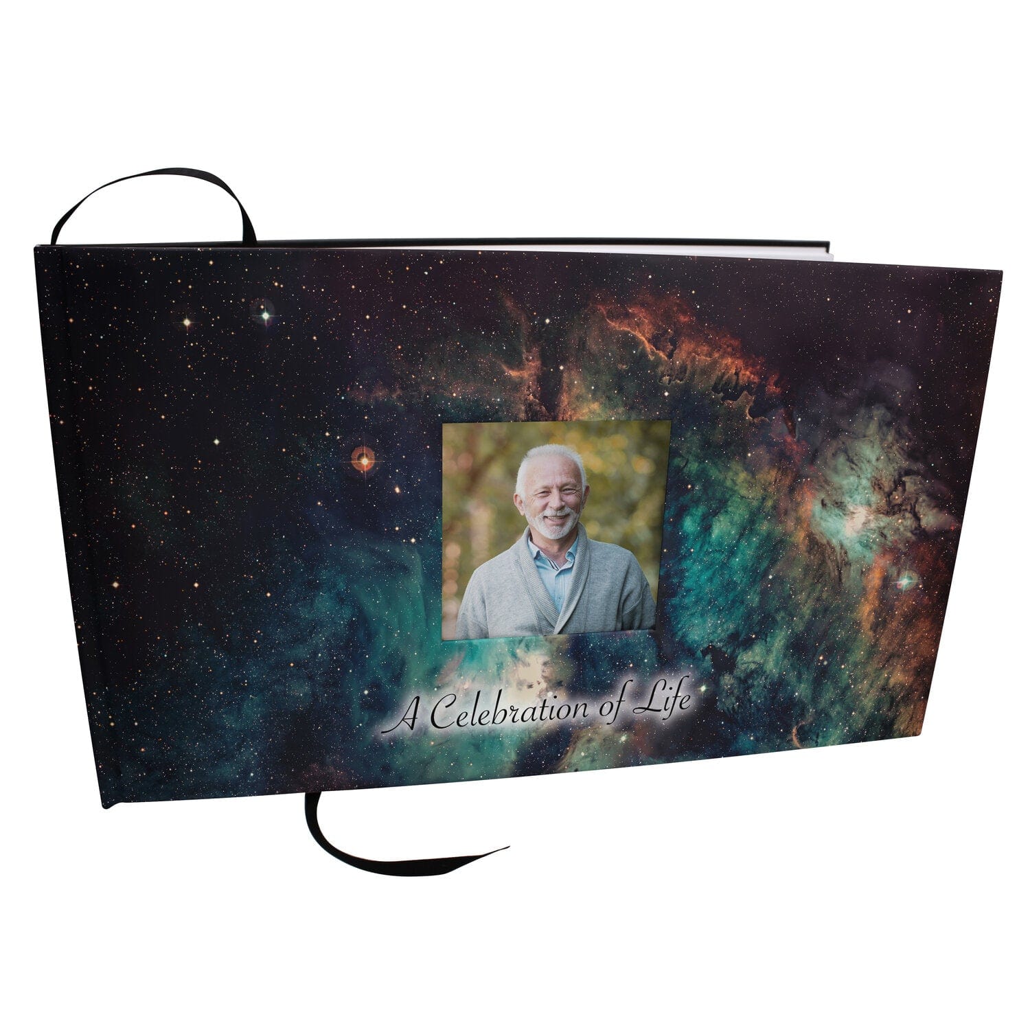 Commemorative Cremation Urns Supernova Galaxy Matching Themed 'Celebration of Life' Guest Book for Funeral or Memorial Service