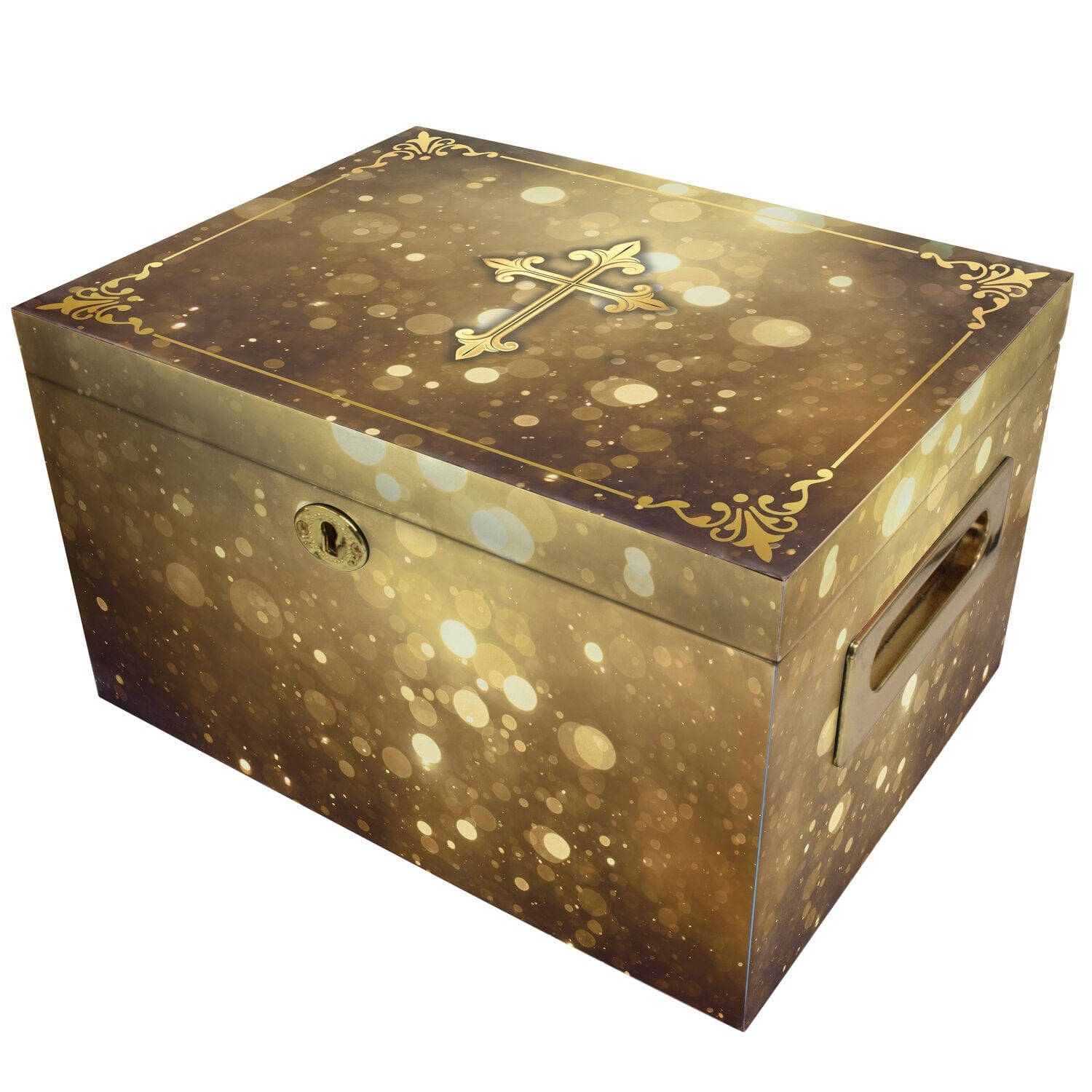 Commemorative Cremation Urns Urn Collection Chest Shining His Light (Gold) Memorial Collection Chest Cremation Urn