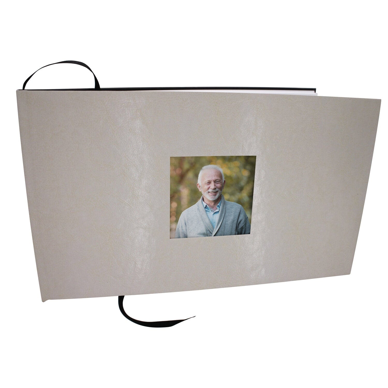 Commemorative Cremation Urns White Textured Guest Book for Funeral or Memorial Service