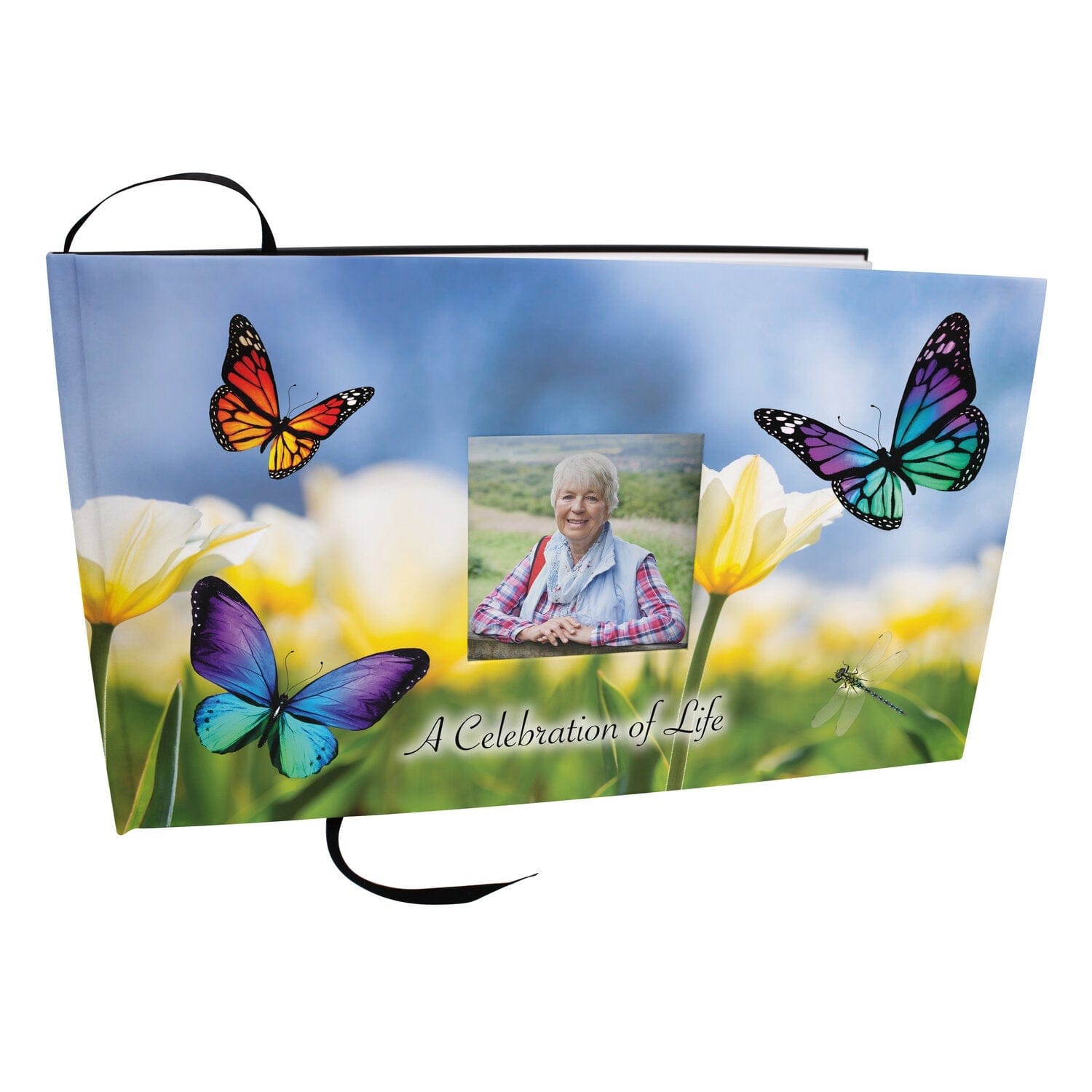 Commemorative Cremation Urns Wild Butterflies Matching Themed 'Celebration of Life' Guest Book for Funeral or Memorial Service