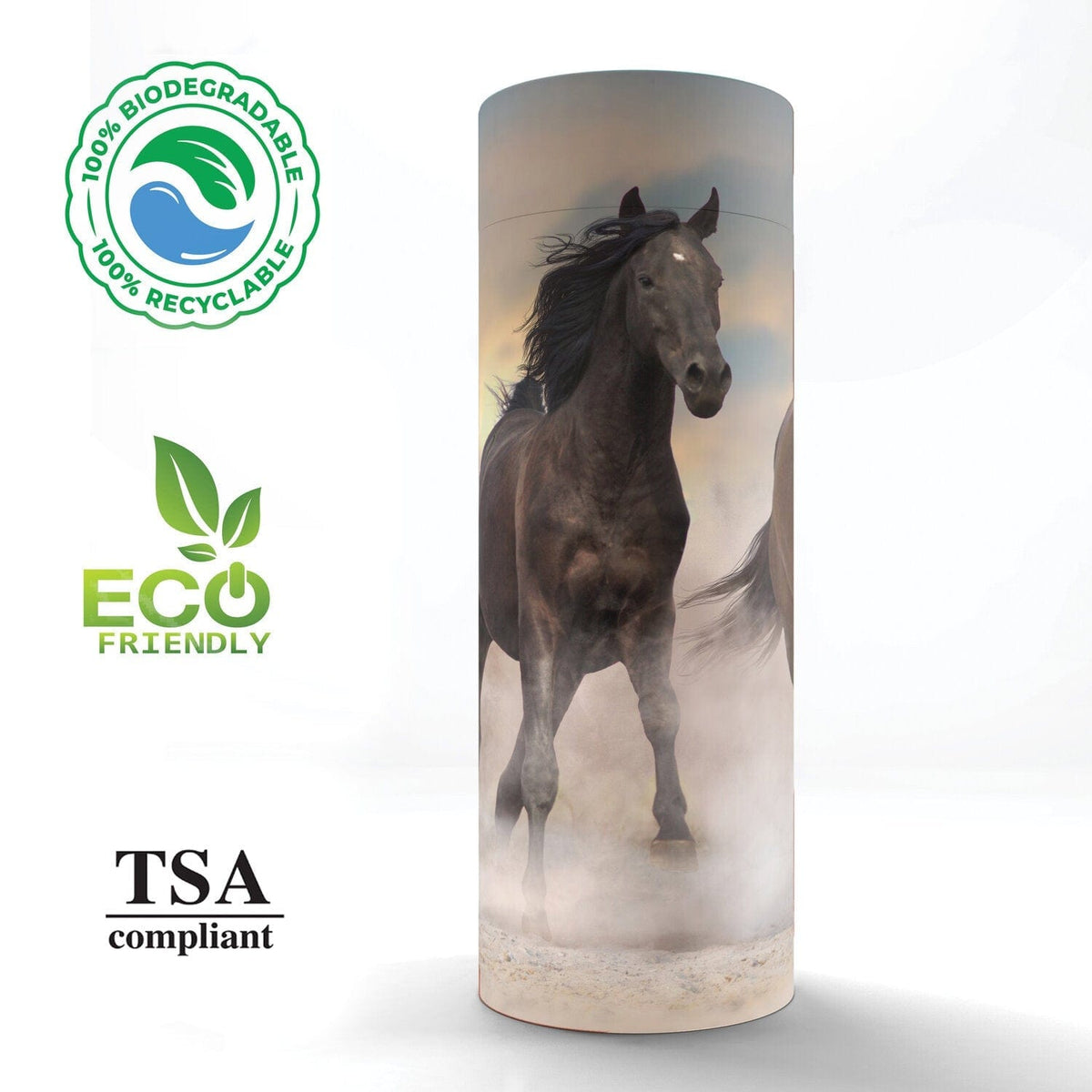 Commemorative Cremation Urns Wild Horses Biodegradable &amp; Eco Friendly Burial or Scattering Urn / Tube