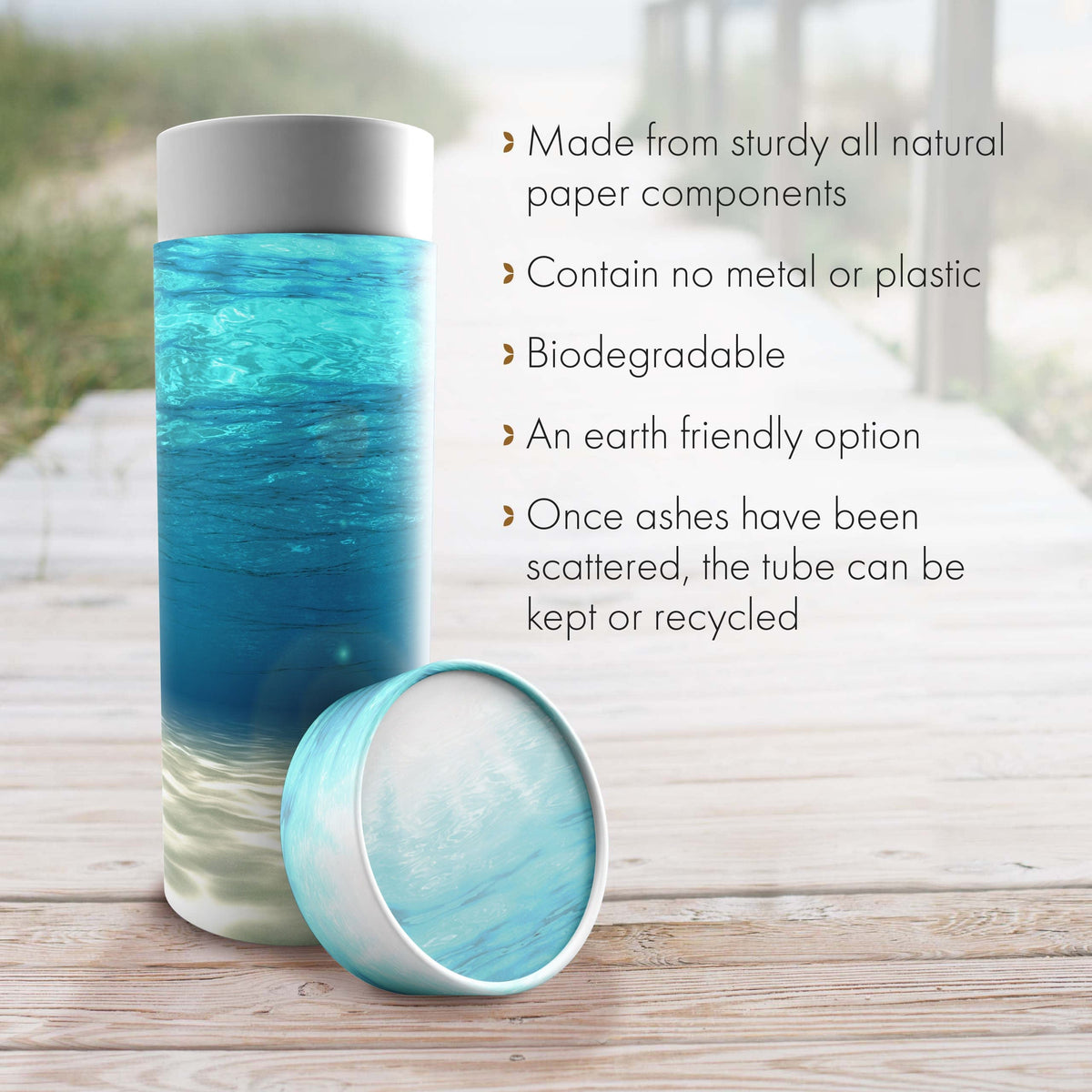 Tayyab01 Oceanic - Biodegradable &amp; Eco Friendly Burial or Scattering Urn / Tube